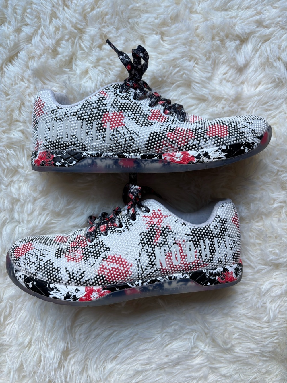 NOBULL Trainer Floral Print Sneakers Women’s 8 Red Black White